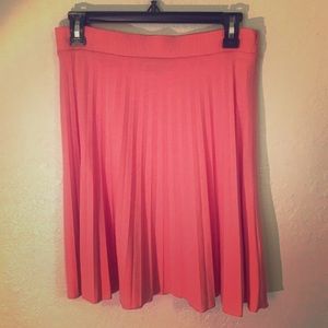 Salmon Pink Ann Taylor Pleated Skirt